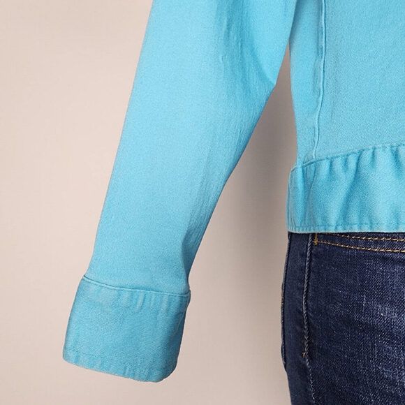 Tradition Country Collection Blue Cotton Embroidered Floral Denim Jacket Size 8 - Picture 4 of 9